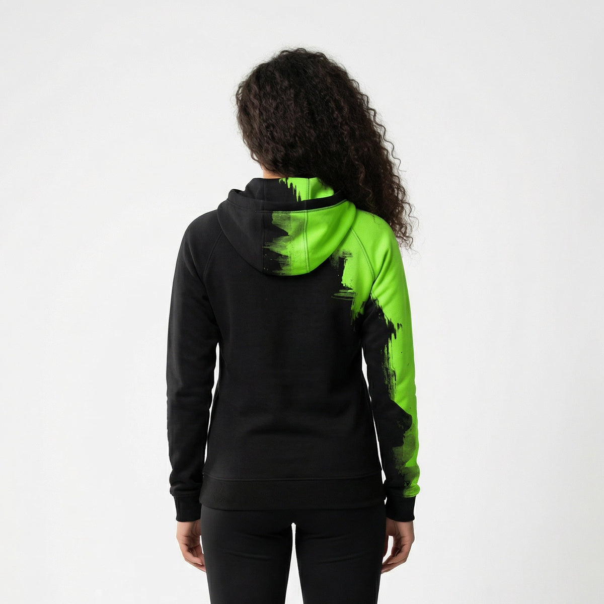 JULIUS-K9 JK9 NEON – Neon zöld-fekete kapucnis pulóver nőknek