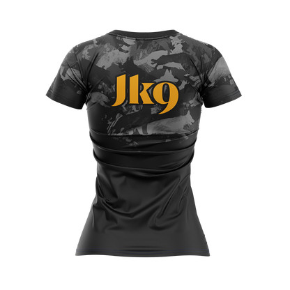 Németjuhász mintás camouflage rövid ujjú póló, tartós szublimációs nyomtatással
