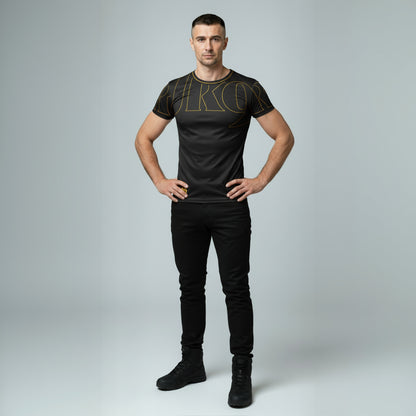 JK9 MAN rövid ujjú póló JULIUS-K9® logóval, szublimált mintával, 100% poliészter