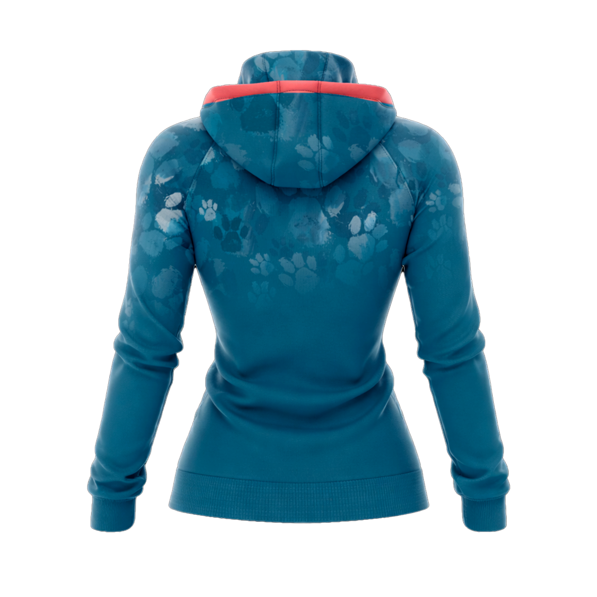 JK9 PAW HOODIE női kapucnis pulóver mancs mintával, pamut-poliészter, 