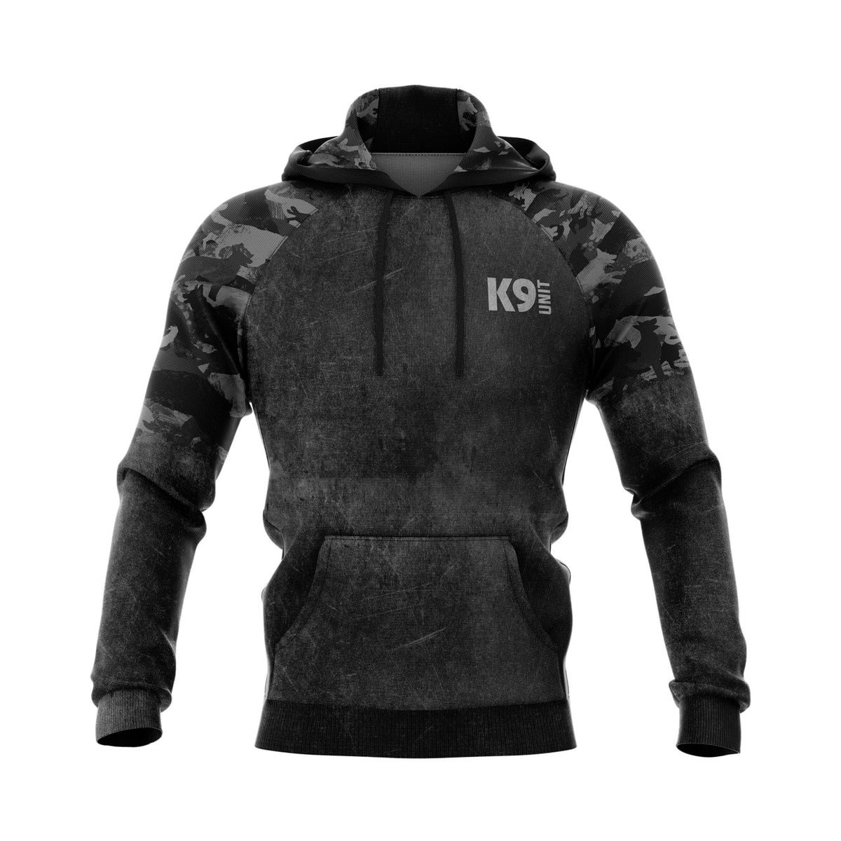 Szürke K9 UNIT kapucnis pulóver kopásálló szublimált mintával és 100% eredeti JULIUS-K9 minőséggel